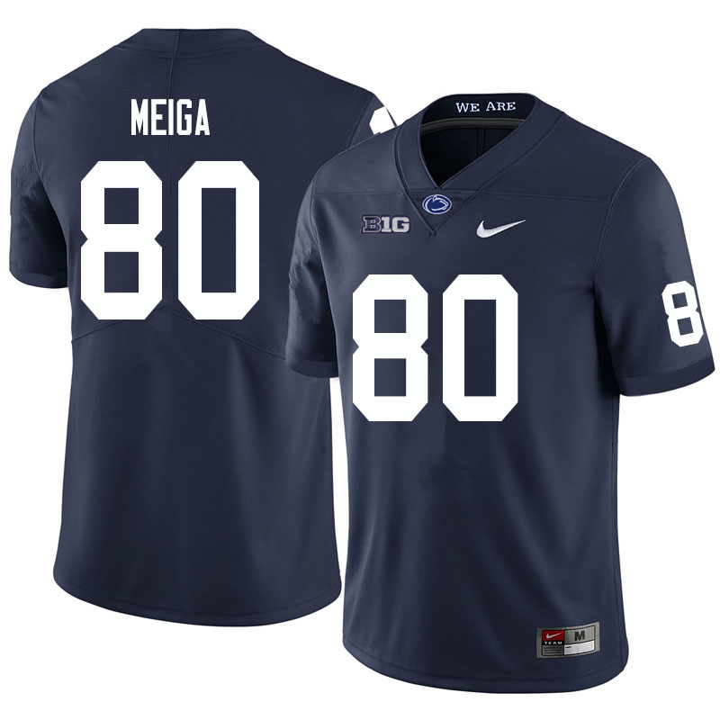 Men #80 Malick Meiga Penn State Nittany Lions College Football Jerseys Sale-Navy